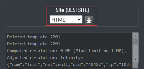 Output Download Dropdown