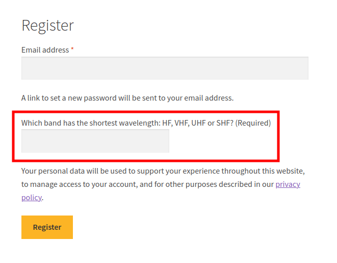 CloudRF Registration Fields