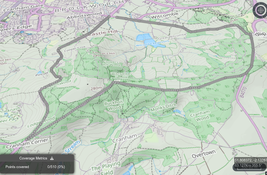 Route coverage analysis